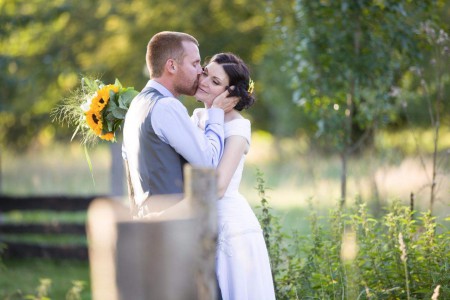 Krásná Bára s manželem.